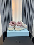 Lanvin Curb Low-Top Sneaker — White / Blush Pink