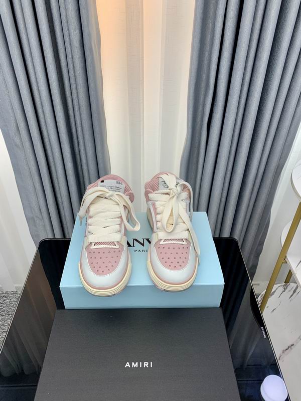 Lanvin Curb Low-Top Sneaker — White / Blush Pink