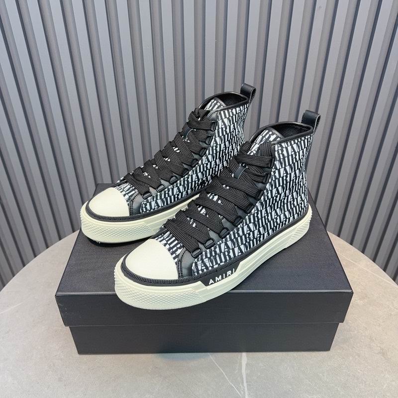 Amiri Court High-Top Sneaker — All-Over Logo Print