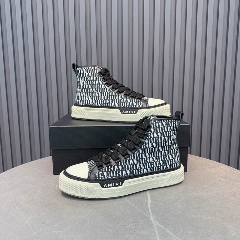 Amiri Court High-Top Sneaker — All-Over Logo Print