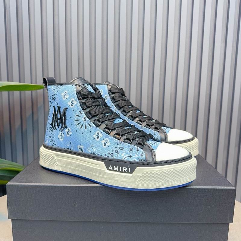 Amiri Court High-Top Sneaker — Blue Bandana Paisley