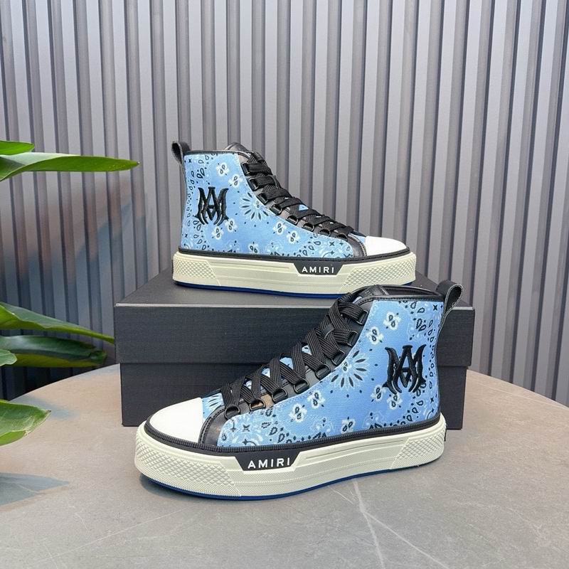 Amiri Court High-Top Sneaker — Blue Bandana Paisley