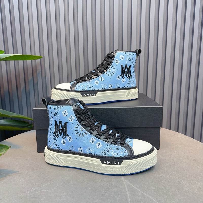 Amiri Court High-Top Sneaker — Blue Bandana Paisley