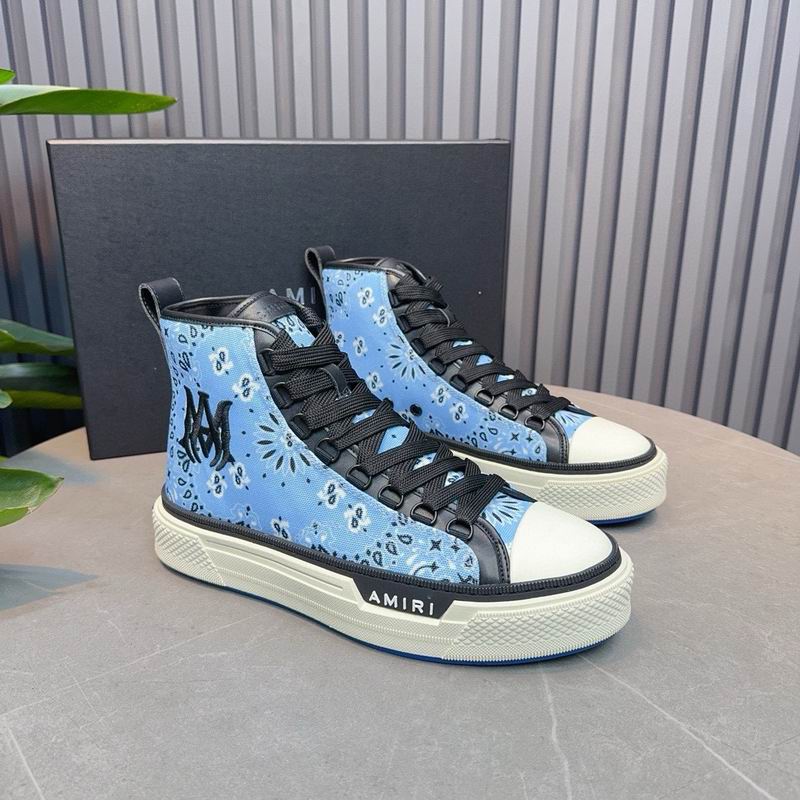 Amiri Court High-Top Sneaker — Blue Bandana Paisley