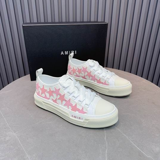Amiri Stars Court Low-Top Sneaker — White / Pink