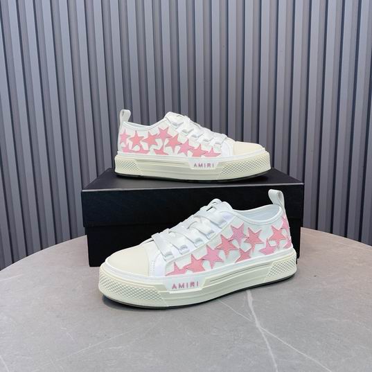 Amiri Stars Court Low-Top Sneaker — White / Pink