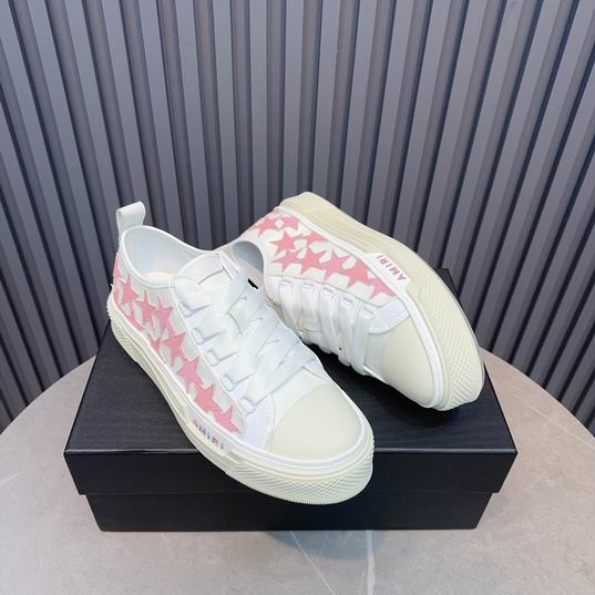 Amiri Stars Court Low-Top Sneaker — White / Pink