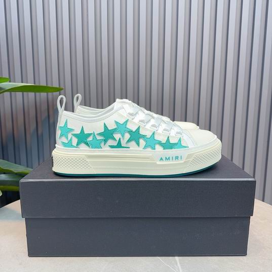 Amiri Stars Court Low-Top Sneaker — White / Turquoise