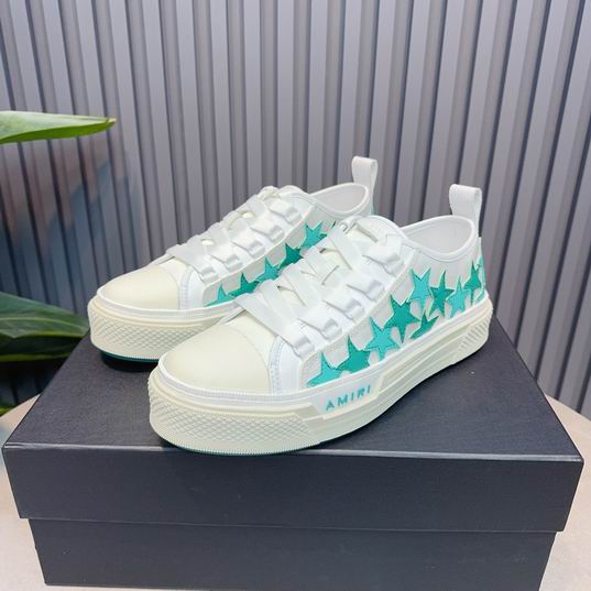 Amiri Stars Court Low-Top Sneaker — White / Turquoise