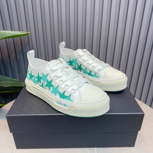 Amiri Stars Court Low-Top Sneaker — White / Turquoise