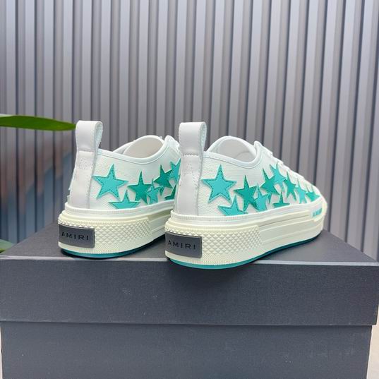 Amiri Stars Court Low-Top Sneaker — White / Turquoise