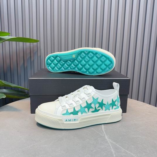 Amiri Stars Court Low-Top Sneaker — White / Turquoise