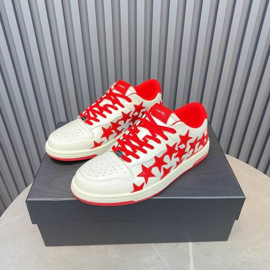 Amiri Stars Court Low-Top Sneaker — White / Red