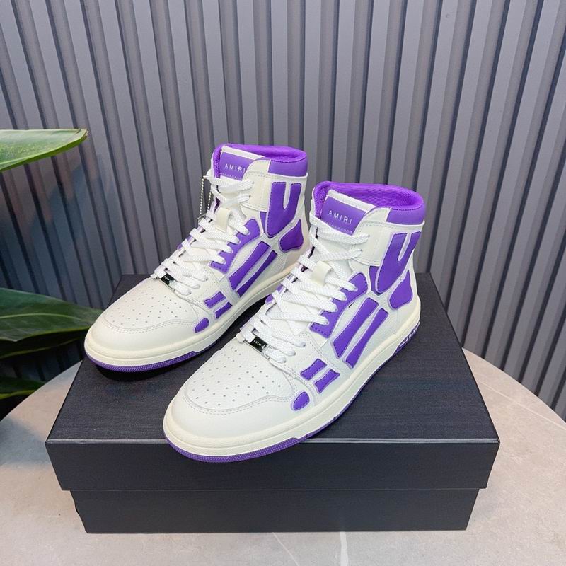 Amiri Skel Top High-Top Sneaker — White / Purple
