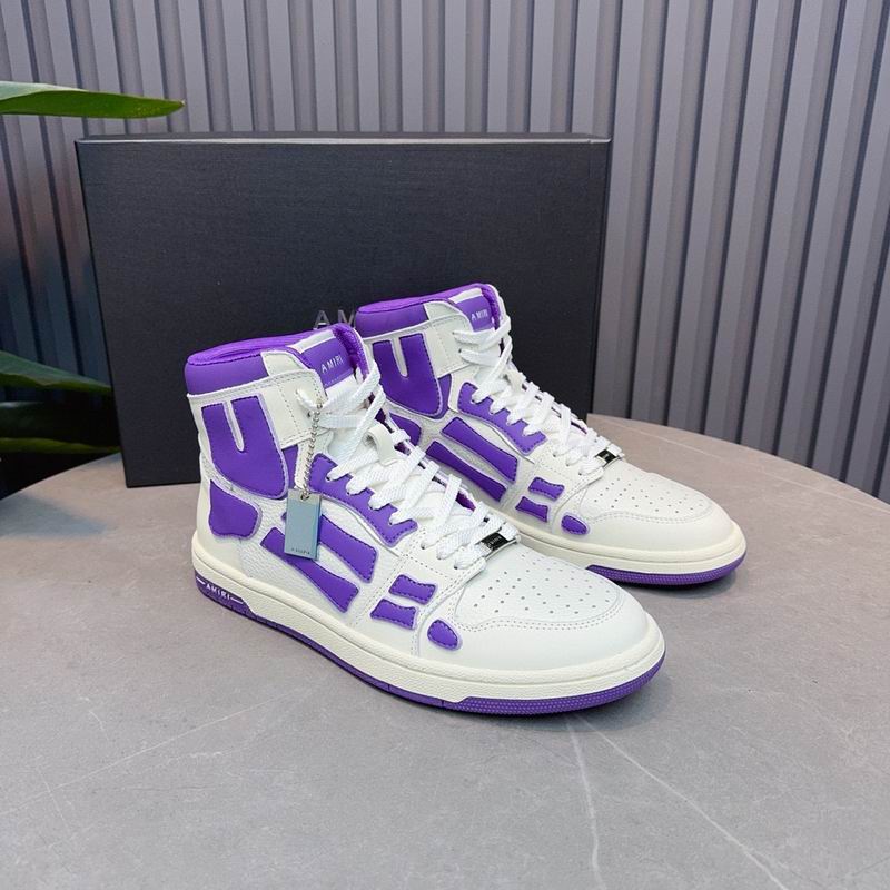 Amiri Skel Top High-Top Sneaker — White / Purple