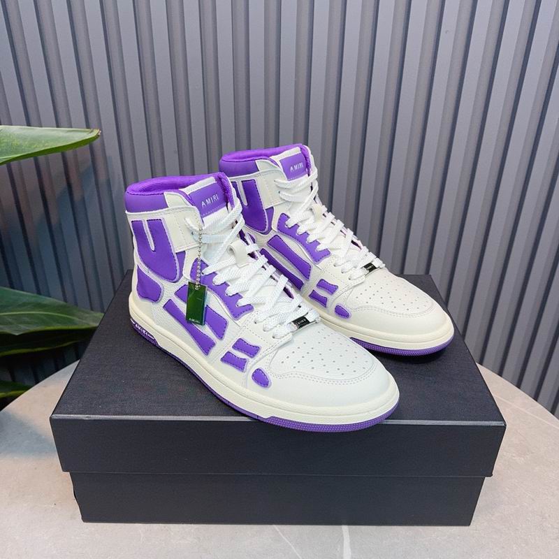 Amiri Skel Top High-Top Sneaker — White / Purple