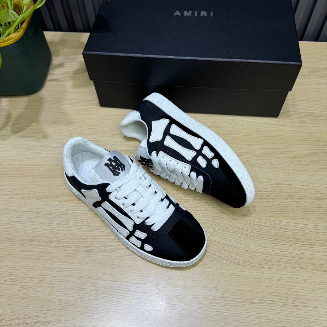 Amiri Bone Low-Top Sneaker — Black / White