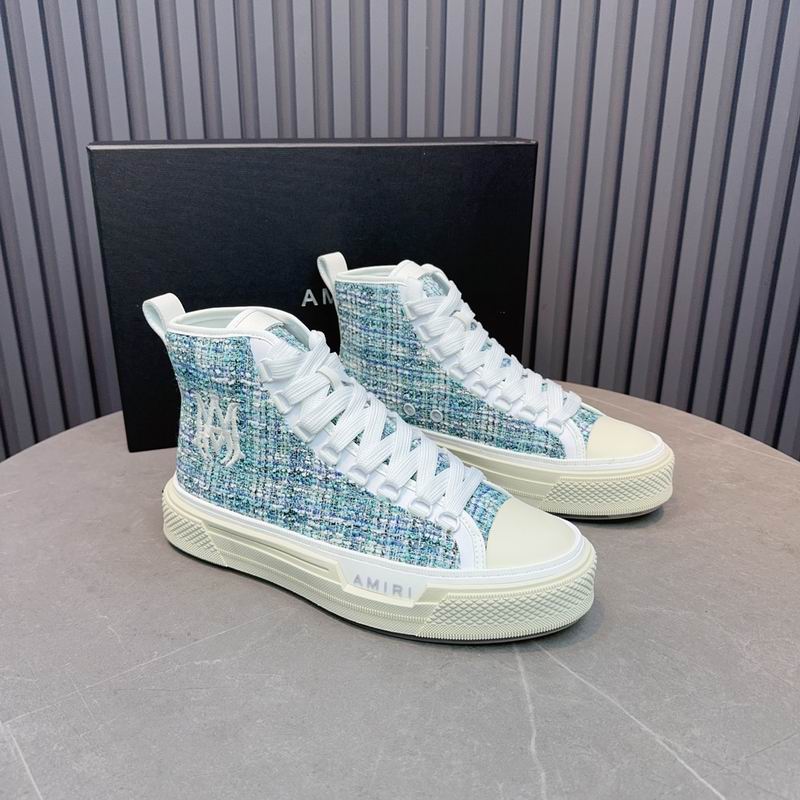Amiri Court High | Blue Tweed Sneaker