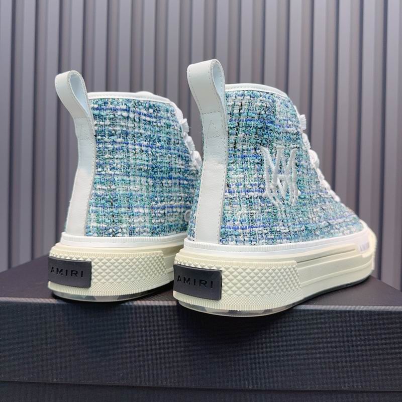 Amiri Court High | Blue Tweed Sneaker