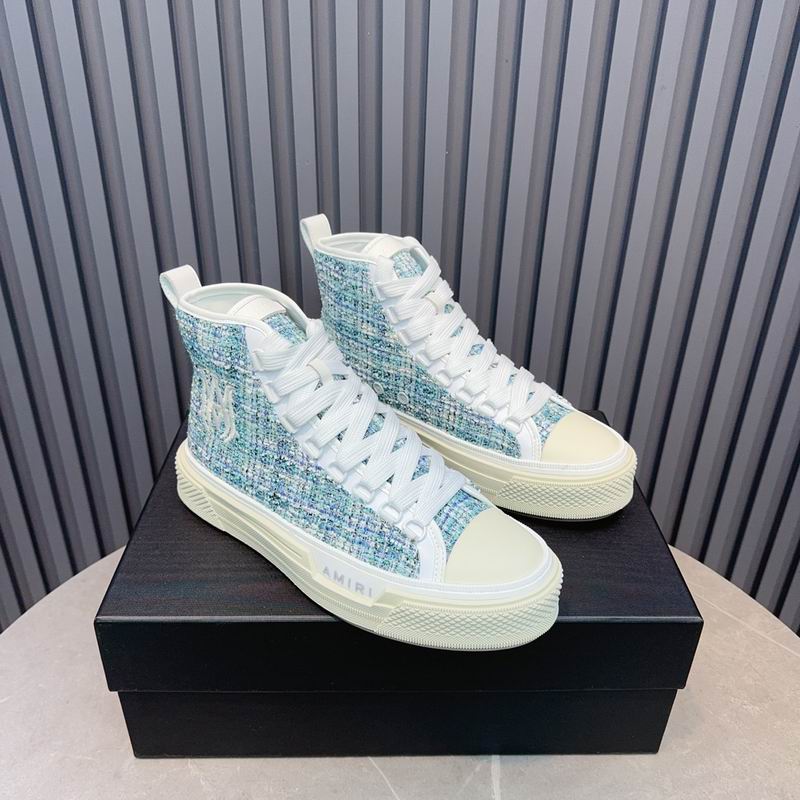 Amiri Court High | Blue Tweed Sneaker