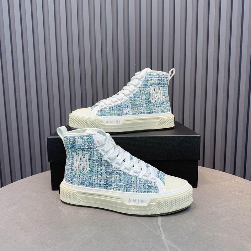 Amiri Court High | Blue Tweed Sneaker