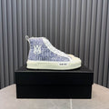 Amiri Court High | Blue Monogram Jacquard Sneaker
