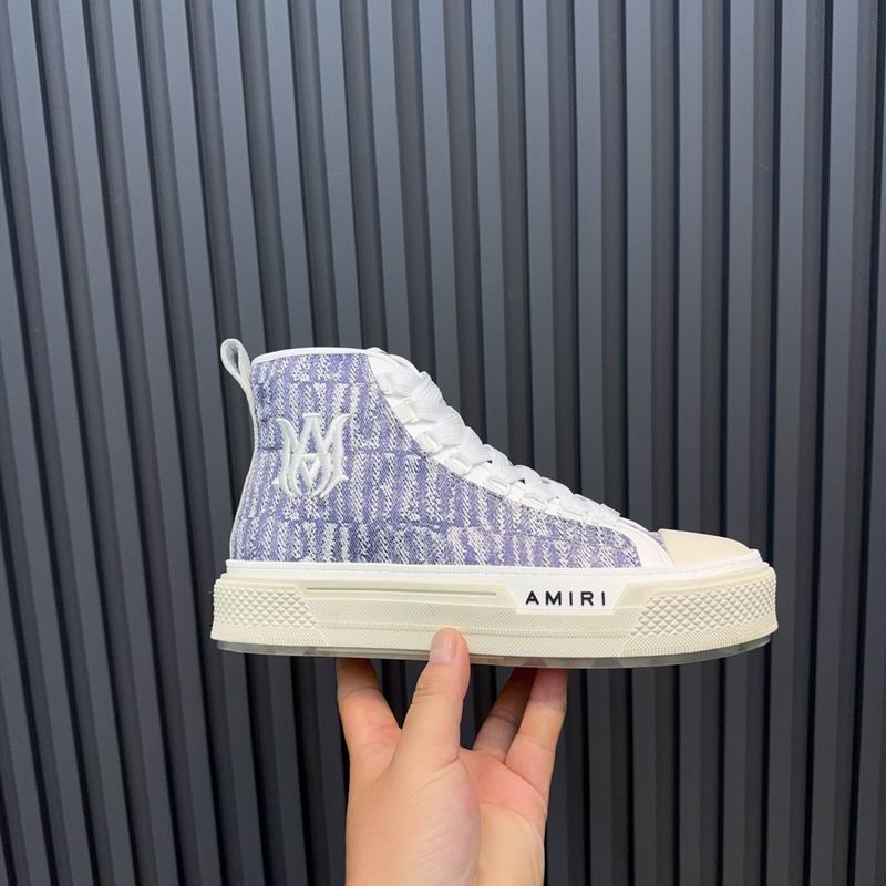 Amiri Court High | Blue Monogram Jacquard Sneaker
