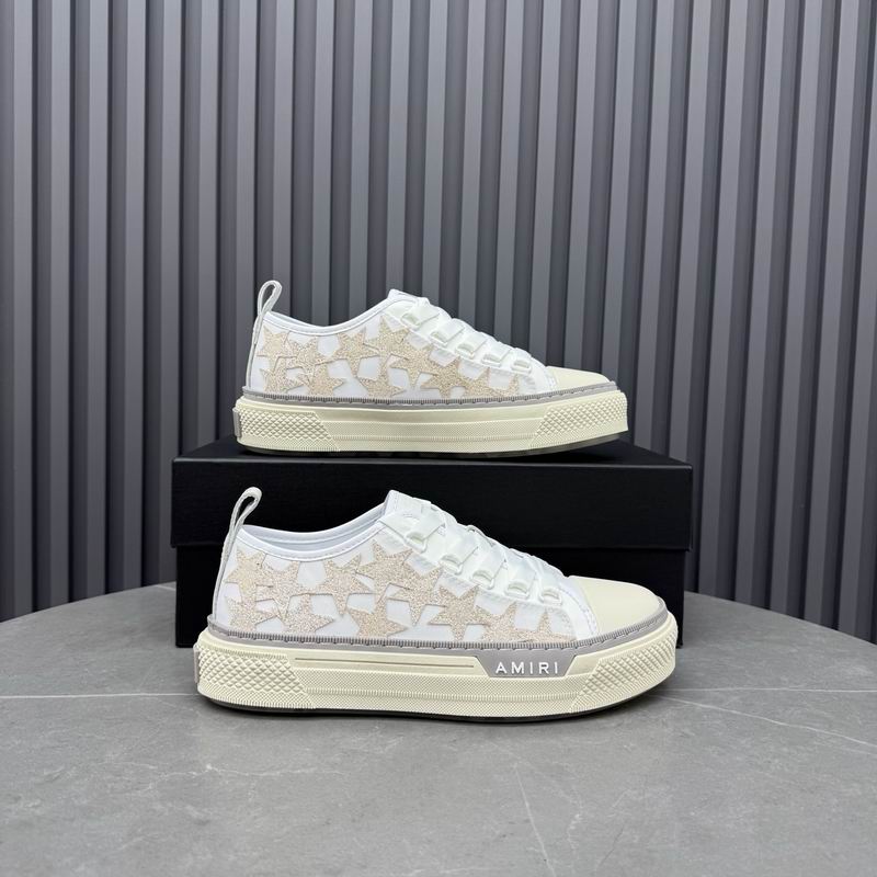 Amiri Stars Court Low | Tonal White Crystal-Trim Sneaker