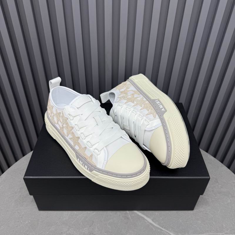 Amiri Stars Court Low | Tonal White Crystal-Trim Sneaker