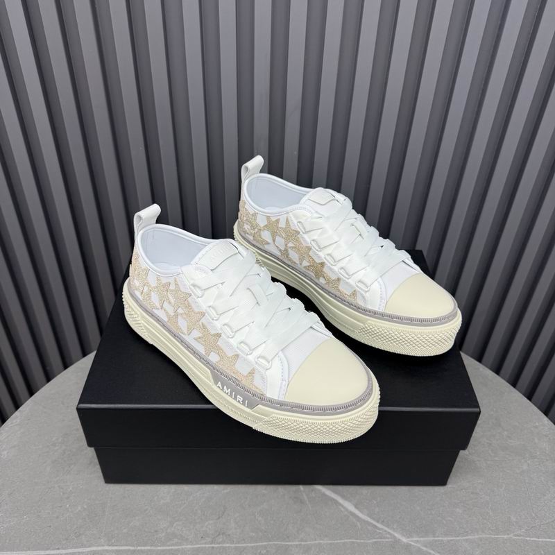 Amiri Stars Court Low | Tonal White Crystal-Trim Sneaker