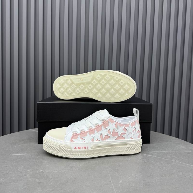 Amiri Stars Court Low | White & Pink Star-Patch Sneaker