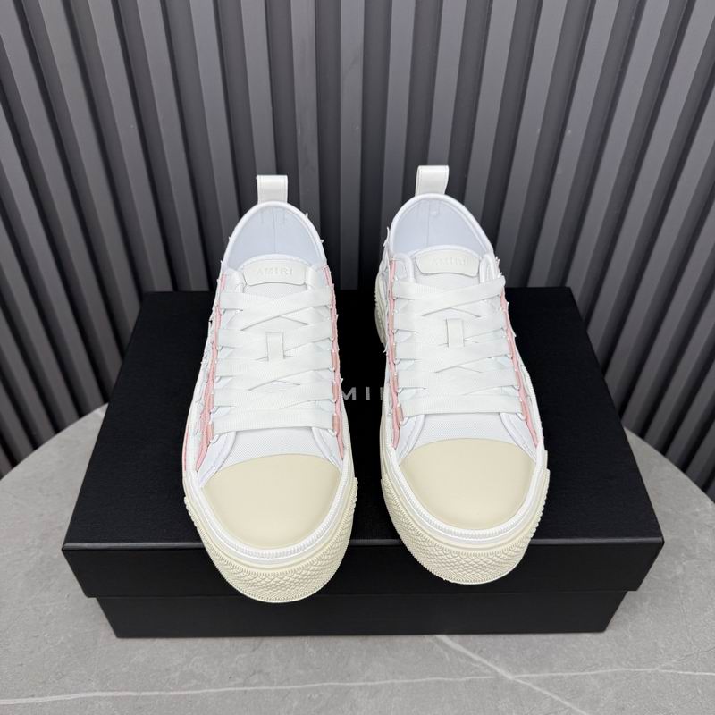 Amiri Stars Court Low | White & Pink Star-Patch Sneaker