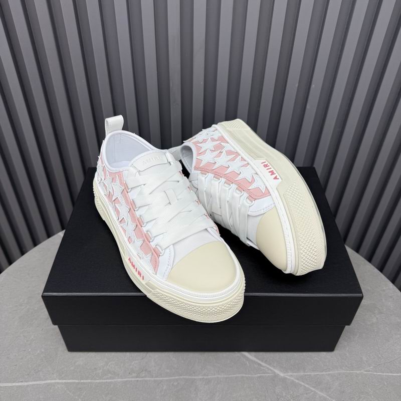 Amiri Stars Court Low | White & Pink Star-Patch Sneaker