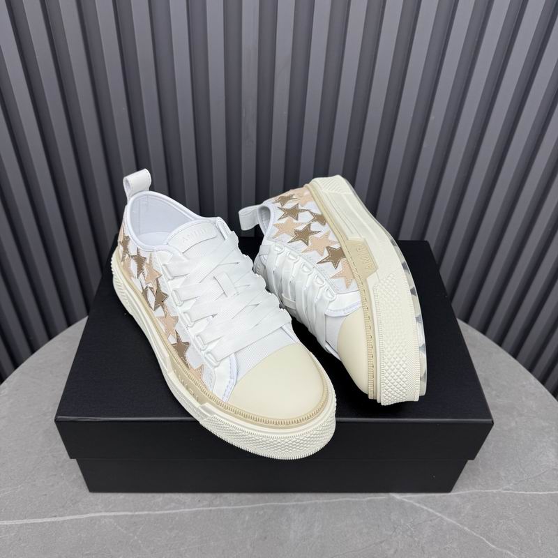 Amiri Stars Court Low | White & Beige Star-Patch Sneaker
