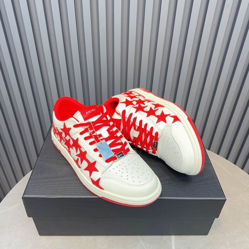 AMIRI Skel Low Sneaker – White / Red Stars