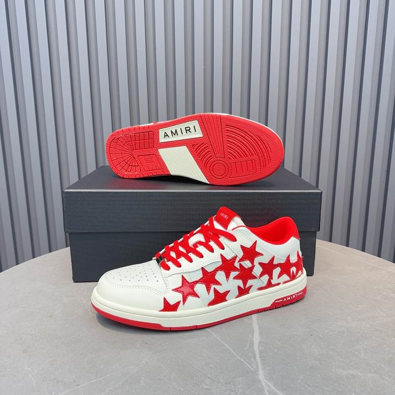 AMIRI Skel Low Sneaker – White / Red Stars