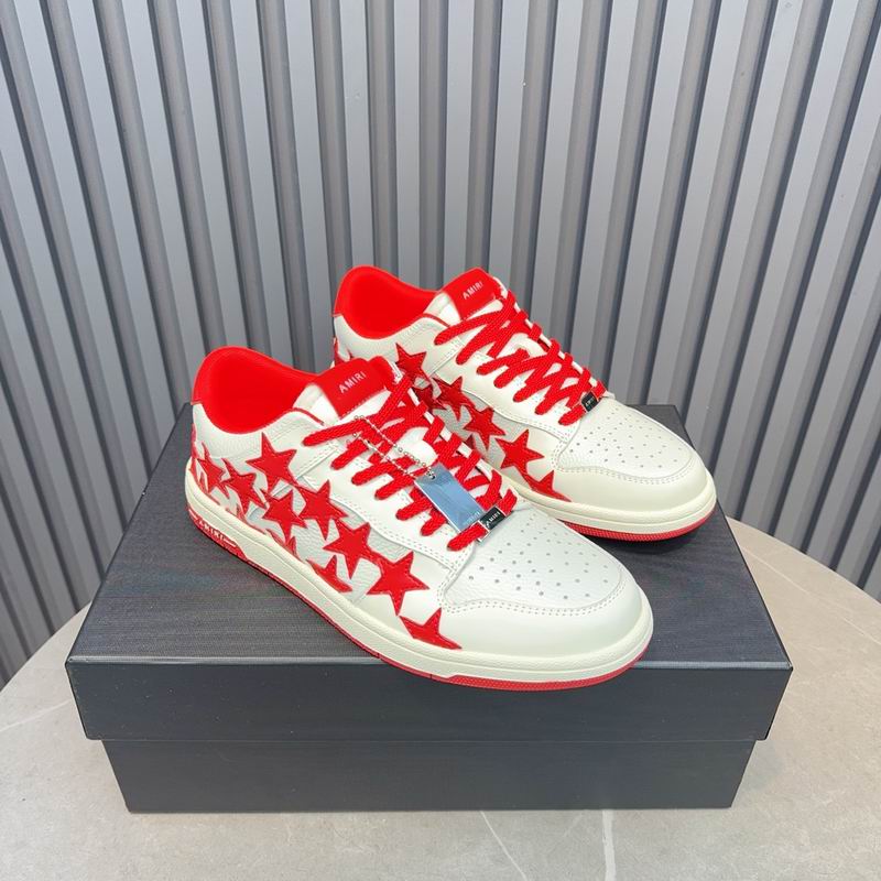AMIRI Skel Low Sneaker – White / Red Stars