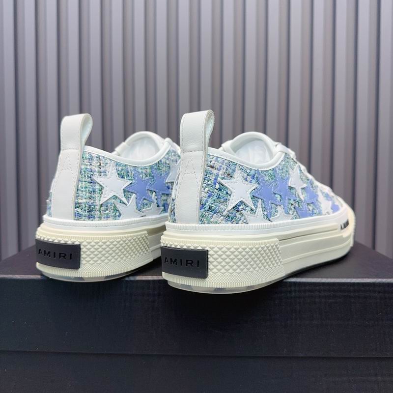 AMIRI Stars Court Low – White / Blue Tweed