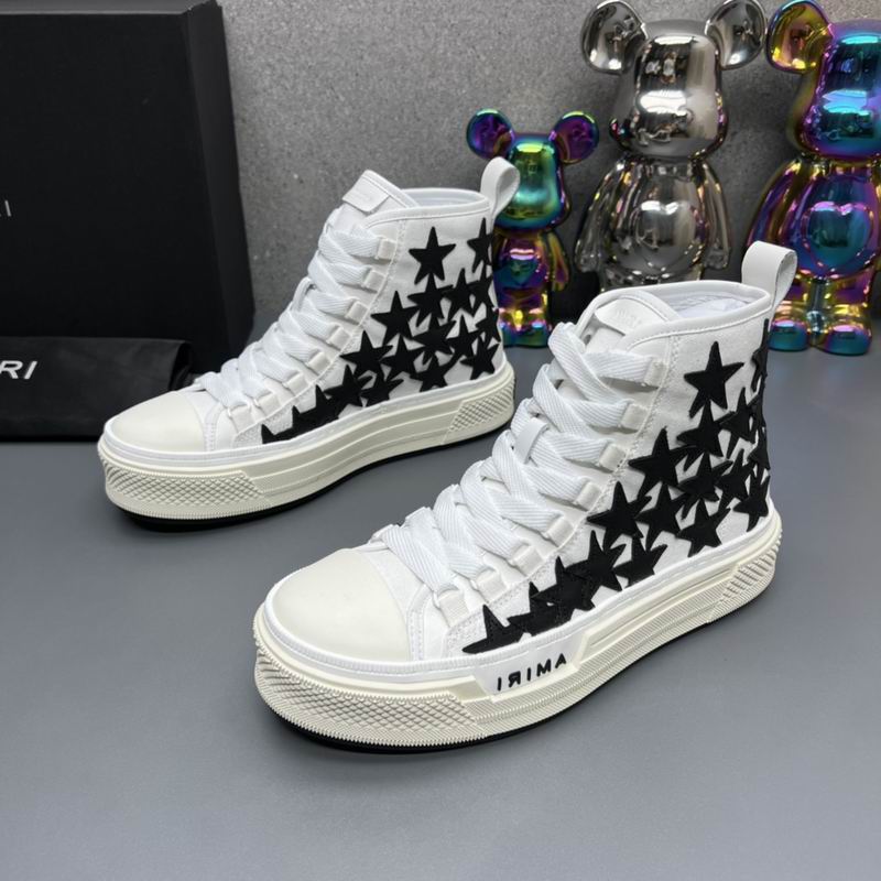 Amiri Stars Court High-Top Sneaker — White / Black