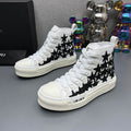 Amiri Stars Court High-Top Sneaker — White / Black