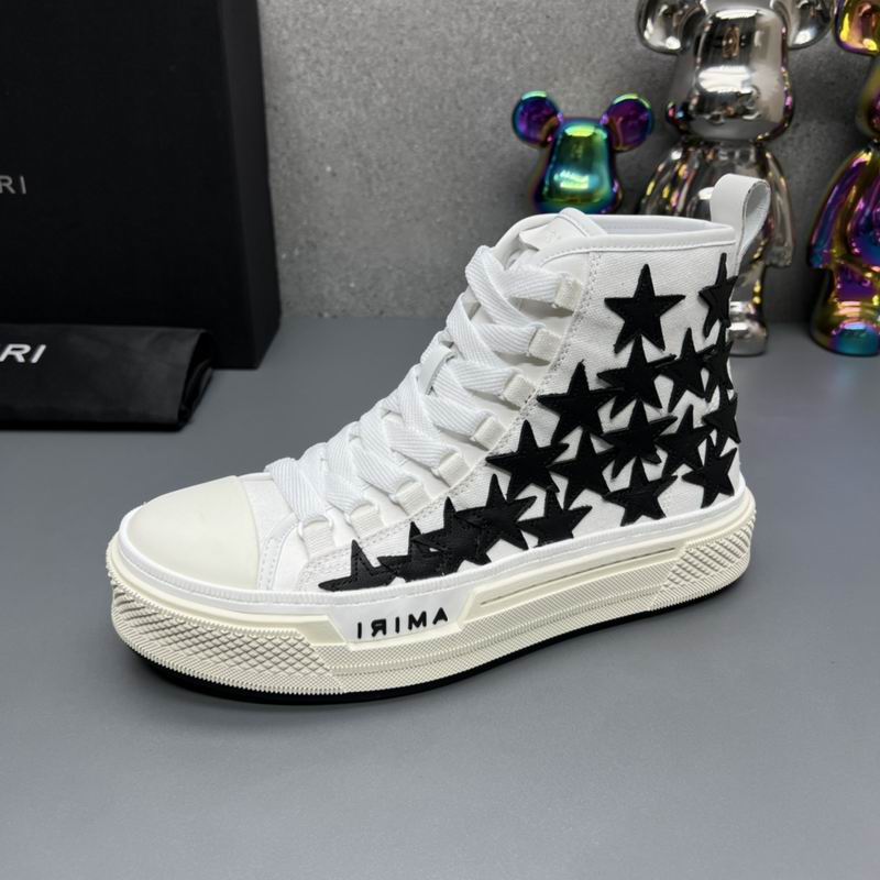 Amiri Stars Court High-Top Sneaker — White / Black