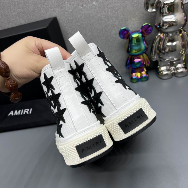 Amiri Stars Court High-Top Sneaker — White / Black