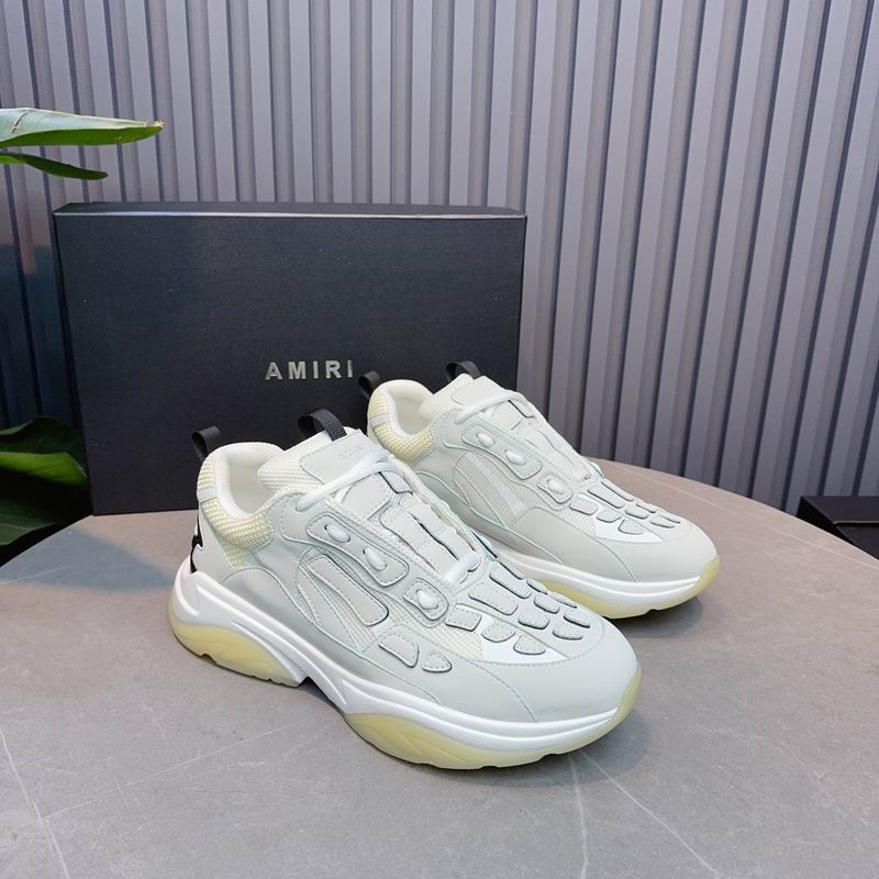 Amiri Bone Runner Sneaker — Triple White / Cream