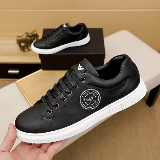 Emporio Armani Court Low-Top Sneaker — Black / White
