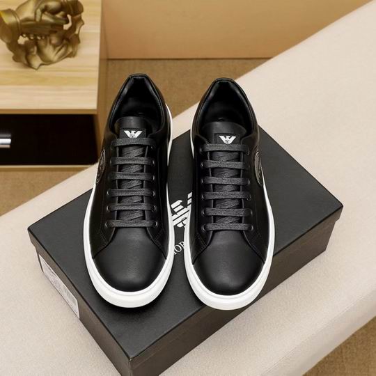 Emporio Armani Court Low-Top Sneaker — Black / White