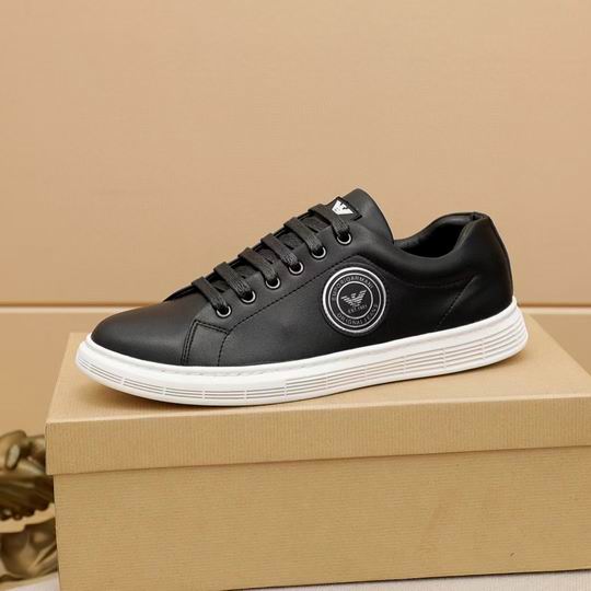 Emporio Armani Court Low-Top Sneaker — Black / White