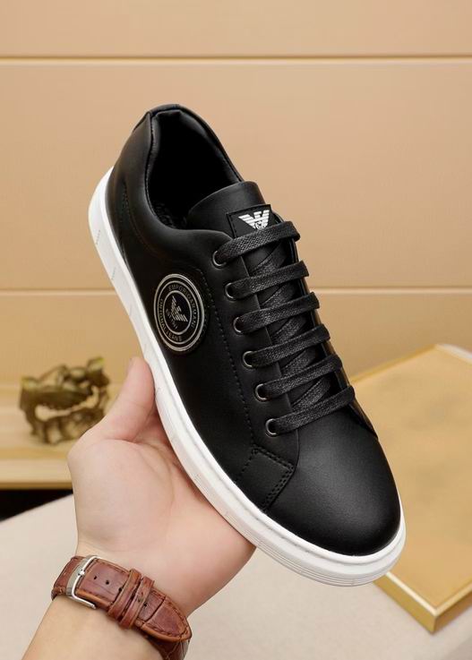 Emporio Armani Court Low-Top Sneaker — Black / White