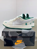 BAPE x Air Jordan 1 Low — White / Grey Suede / Forest Green