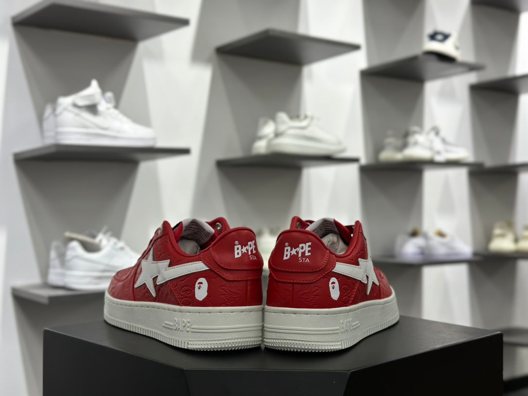 BAPE Bapesta Low — Red / White