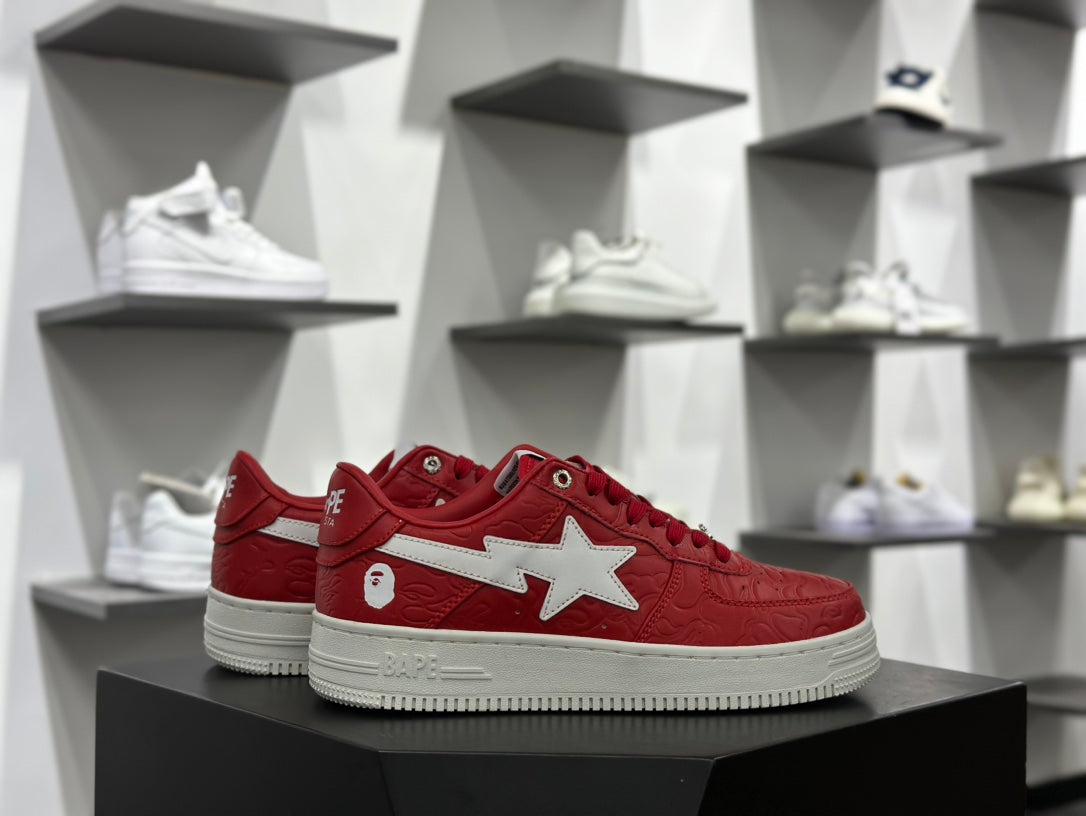 BAPE Bapesta Low — Red / White